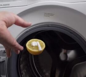 She squeezes toothpaste onto a lemon and tosses it into the washing machine (genius!)