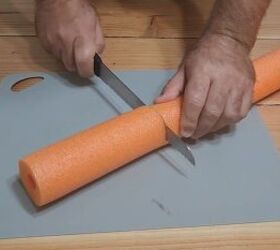 diy projects home hacks more crafty uses for pool noodles, How to cut a pool noodle