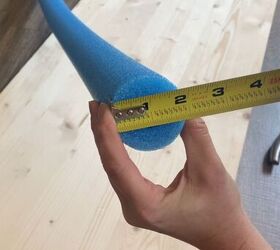 diy projects home hacks more crafty uses for pool noodles, Measuring the width of a pool noodle