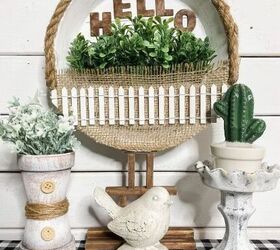 Pie pan spring decor by Amber Strong