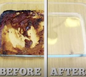 how to clean a burnt pot, Before and after burnt casserole dish