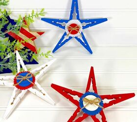 Estrellas de madera patrióticas para el 4 de julio (bricolaje en la tienda del dólar)