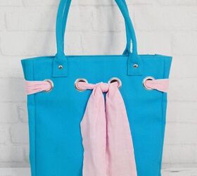 guirnalda de bolsos de verano reciclados fcil y rpida, bolso de verano de lona azul
