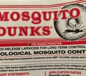 how to keep mosquitoes away, Mosquito dunks packaging by Nancy MacDonald Wallace