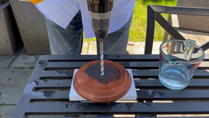 Drilling holes in saucers and pots