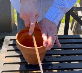 Creating notches in the terracotta pot lip