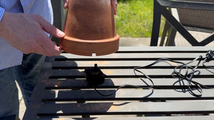 Terracotta pot fountain