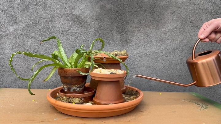 Filling the fountain with water