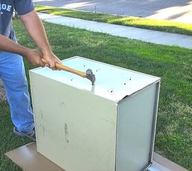 Add drain holes to your filing cabinet for proper water flow