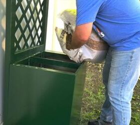 Adding pine shavings to the cabinet