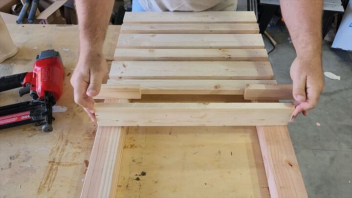Assembling the planters with wood glue & brad nails.