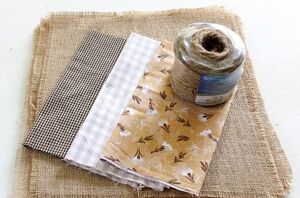 Cut burlap into strips for this decor idea that looks good any time of year