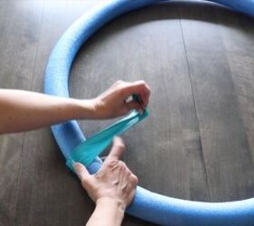DIY front porch wreath with pool noodle and hula hoop