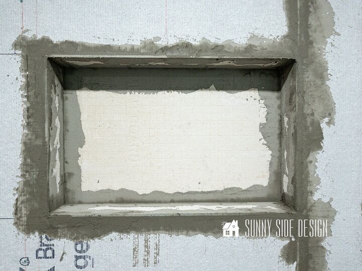 Mortar is applied over the all the seams for the niche