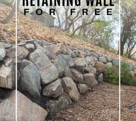 PInterest image a DIY Stone retaining wall on a slope