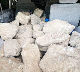 Loaded stones loaded in a vehicle
