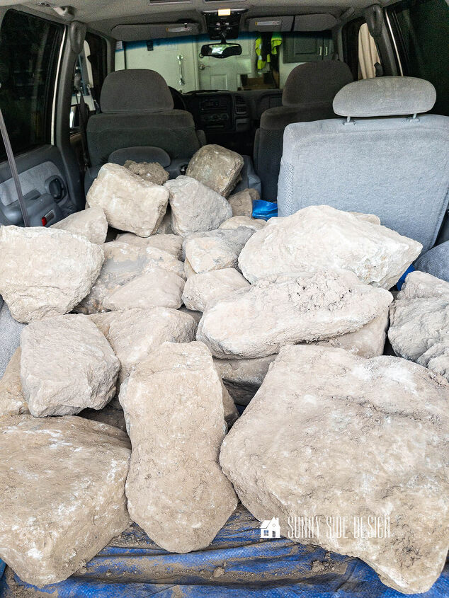 Loaded stones loaded in a vehicle