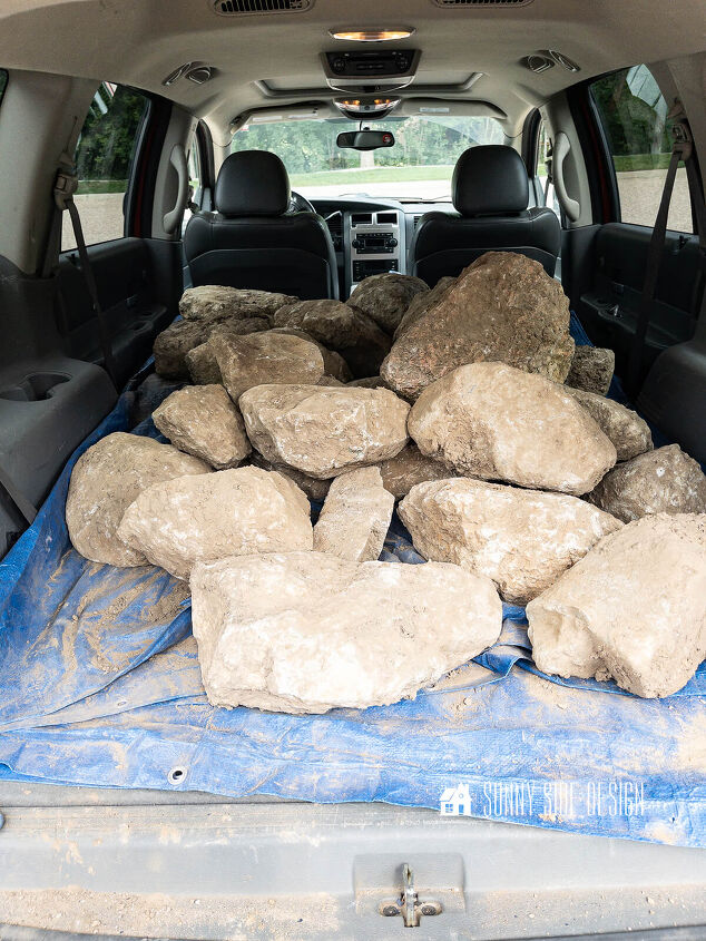 Loaded stones loaded in a vehicle