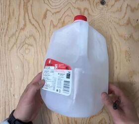 Start your diy garden shovel with a clean, empty milk jug