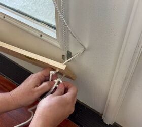 Adjust the knots to ensure your wooden shelves are level