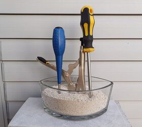 Tools stored with cat litter