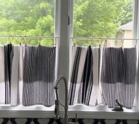 DIY cafe curtains with tea towels