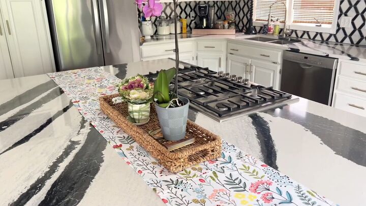 Tea towel upcycle into a table runner