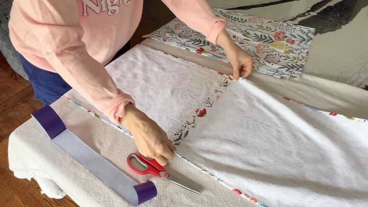 Aligning and taping tea towels