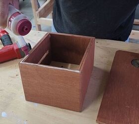 Attaching the bottom piece and hinges to complete the organizer