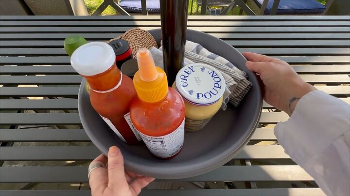 Outdoor lazy soon from planter and saucer