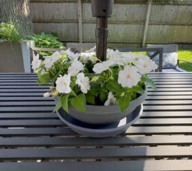 Planter with umbrella hole