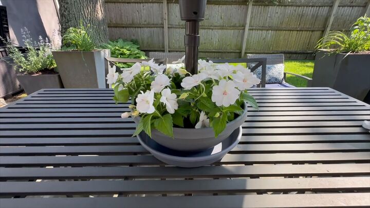 Planter with umbrella hole