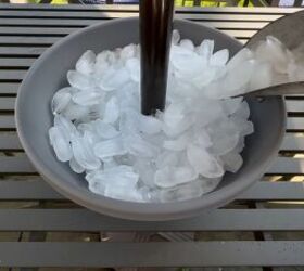 Fill the planter with ice