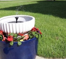 Create a flower pot water feature