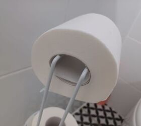 She slips a dryer sheet into her toilet paper for this simple and smart summer trick