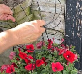 Inverted tomato cage planter project