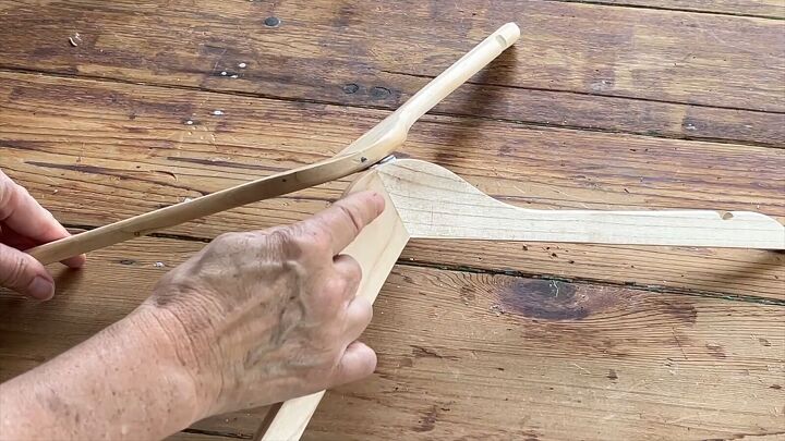 Upcycled hanger side table