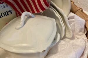 Gather some white dishes for this lovely summer decor idea