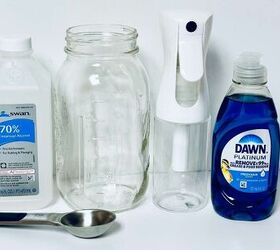 She fills a jar with rubbing alcohol and Dawn dish soap for this quick money-saving trick