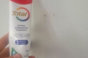 Why she dabs a spot of toothpaste on her wall