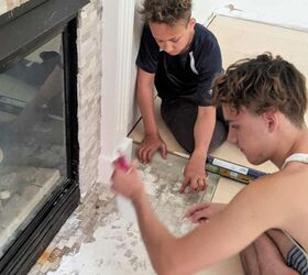 We loved watching the whole family get involved with updating this old fireplace