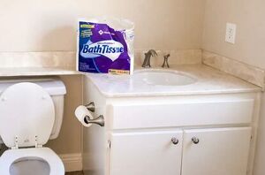 They ripped out their old bathroom countertop for this stunning & trendy update