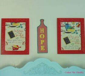 Upcycled Vintage Tablecloth Into Easy Kitchen Art