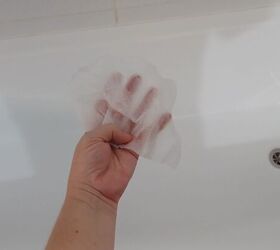 Cleaning soap scum with a dryer sheet