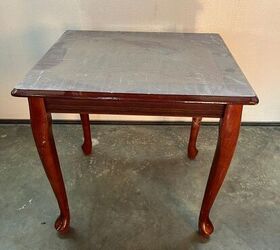 The delightful transformation of this once bedraggled end table we can't take our eyes off of