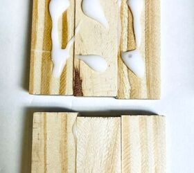 She glues a bunch of Jenga pieces for this stunning fall decor idea