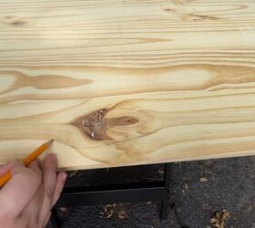 Tracing the shape for your wood ball coffee table top