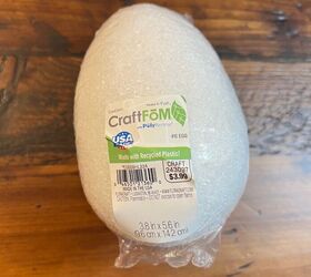 She covered this foam egg with some white fleece for this adorably creepy Halloween dupe
