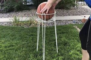 Bring a basketball into your front yard for this fun fall hack