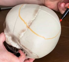 Snag a plastic dollar store skull for this surprisingly beautiful idea